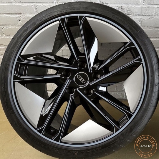 Bộ  21" Chính Hãng Audi E-Tron GT RS & Lốp  Goodyear NF0 DOT20 (6.5mm) VA: 4J3601025L - 9.5Jx21 ET60 (265/35R21) HA: 4J3601025M - 11.5Jx21 ET66 (305/30R21)
