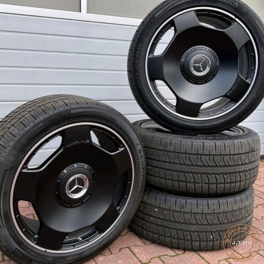 Bộ mâm Lốp lướt 23" Chính Hãng Mercedes AMG GLS63 9,5Jx23 ET 45 I 11,5Jx23 ET 47 + Lốp Pirelli Pzero 285/40 ZR23 107Y I 325/35 ZR23 111Y